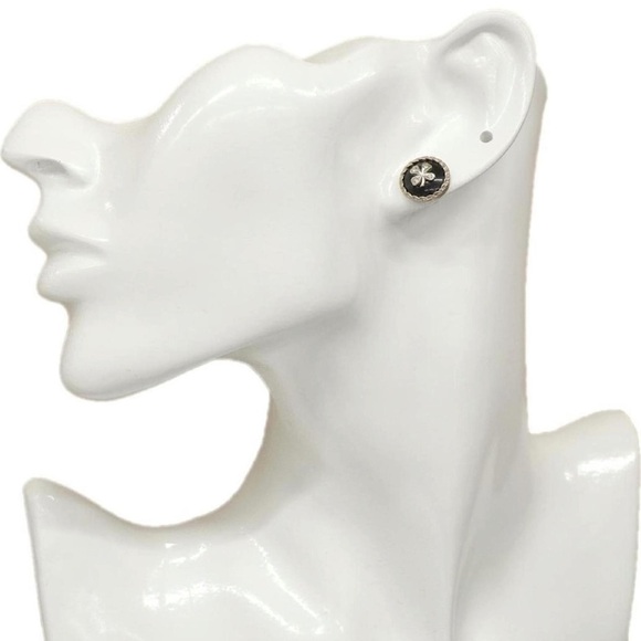 Chanel Clover Rhinestone Stud Earrings - Picture 5 of 5